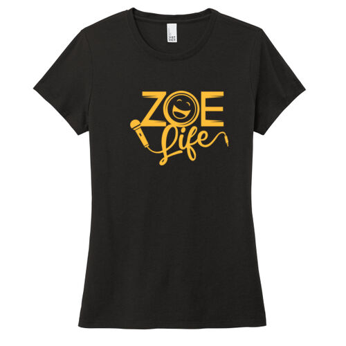 Black with Gold Ladies Perfect Tri Softstyle Tee Thumbnail