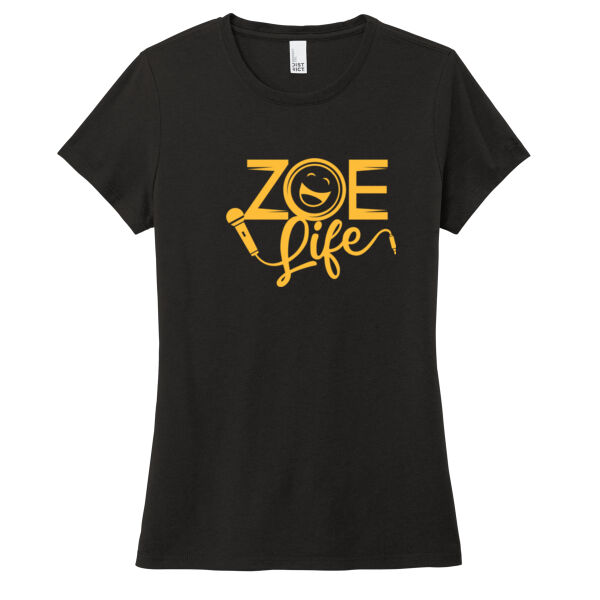 Black with Gold Ladies Perfect Tri Softstyle Tee Thumbnail